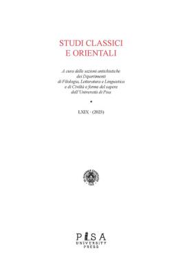Studi classici e orientali (2023). vol. 69 69